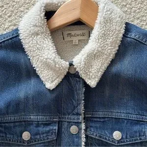 Madewell Jackets Coats Madewell Denim Sherpa Jacket Size
